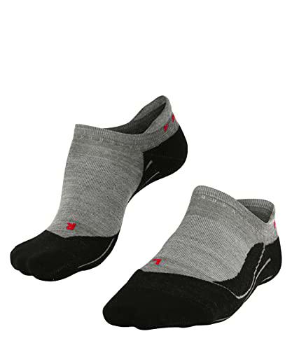 FALKE TK5 Invisible Calcetines De Senderismo Hombre Lana De Merino Negro Gris Accesorios De Montaña En Trekking O Camping Para Calzado De Hombres sin patrón y reforzado 1 Par