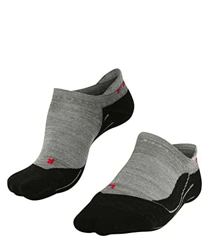 Falke TK5 Invisible Calcetines De Senderismo Mujer Lana De Merino Negro Gris Accesorios De Montaña En Trekking O Camping Para Calzado sin patrón y reforzado 1 Par