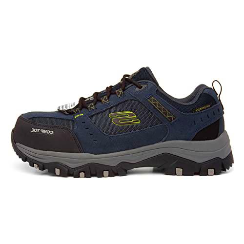 Skechers GREETAH, Zapatillas para Hombre, Navy Suede Leather W/ Textile, 42 EU