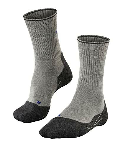 FALKE TK2 Wool Silk Calcetines De Senderismo Mujer Merino Seda Gris Accesorios De Montaña En Trekking O Camping Para Calzado De Hombres sin patrón y reforzado 1 Par