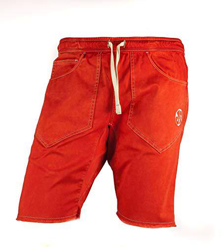 Jeanstrack Montes Pantalón de Escalada-Trekking, Hombre, Rojo, M