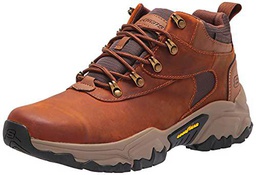 Skechers, trekking shoes Hombre, Dark Brown Leather, 46 EU