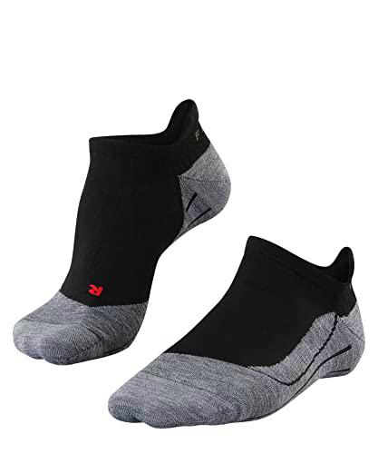 FALKE TK5 Invisible Calcetines De Senderismo Hombre Lana De Merino Negro Gris Accesorios De Montaña En Trekking O Camping Para Calzado De Hombres sin patrón y reforzado 1 Par