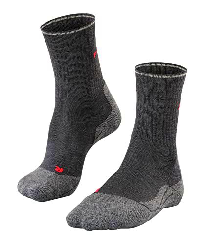 FALKE TK2 Wool Silk Calcetines De Senderismo Mujer Merino Seda Gris Accesorios De Montaña En Trekking O Camping Para Calzado De Hombres sin patrón y reforzado 1 Par