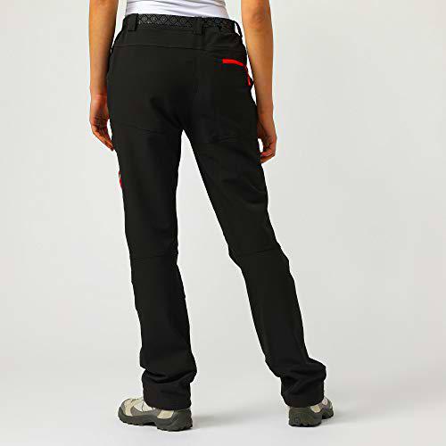 Izas Olca Pantalones Trekking, Mujer, Negro/Rojo, L