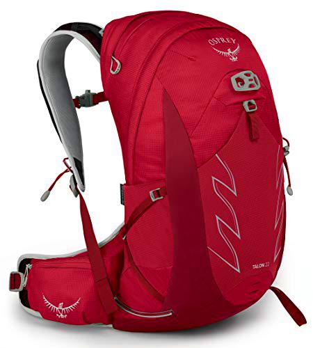 Osprey Talon 22 Mochila de senderismo para Hombre, Rojo (Cosmic Red), Talla S/M