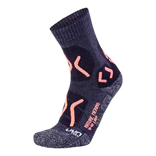 UYN Trekking Nature Merino Lady Calcetines, Gris Antracita/Coral