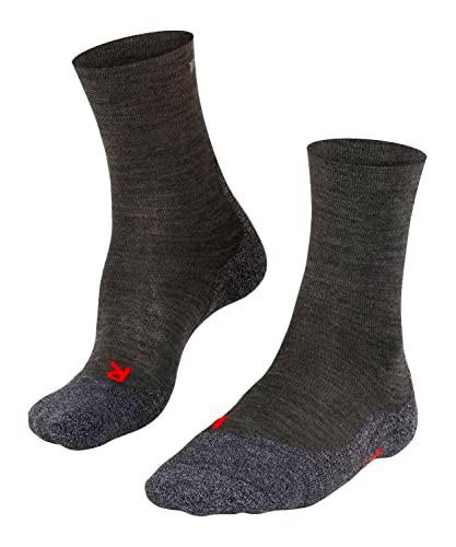 FALKE TK2 Explore Sensitive Calcetines De Senderismo Mujer Lana De Merino Negro Gris Accesorios De Montaña En Trekking O Camping Para Calzado De Hombres sin patrón y reforzado 1 Par