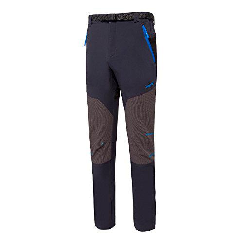 Izas Elin Pantalones Trekking, Hombre, Gris Oscuro/Black/Azul Royal, XL