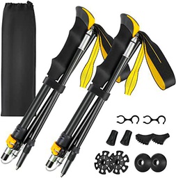 TYRSEN Bastón de Senderismo-2pcs,Bastones Trekking Plegables 36-130CM