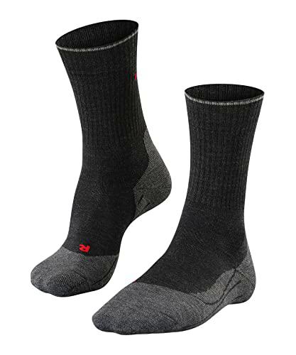 FALKE TK2 Wool Silk Calcetines De Senderismo Hombre Merino Seda Gris Accesorios De Montaña En Trekking O Camping Para Calzado De Hombres sin patrón y reforzado 1 Par