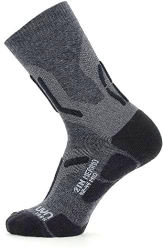 UYN S100237 TREKKING 2IN MERINO MID Socks Men's Gris medio/negro 47