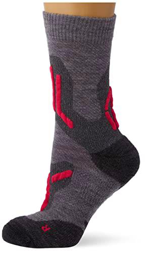 UYN Trekking 2IN Merino Mid Socks, Gris Claro/Rosa, 40 Women's