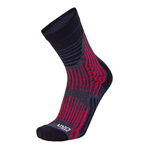 UYN Lady Trekking Wave Socks Calcetines, Mujer, Gris Piedra/Burdeos, 39/40