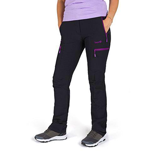 Izas PAU Pantalones Trekking, Mujer, Negro/Morado, L