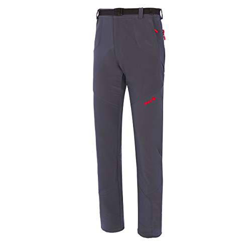 Izas Kerch Pantalones Trekking, Hombre, Gris Humo/Rojo, L