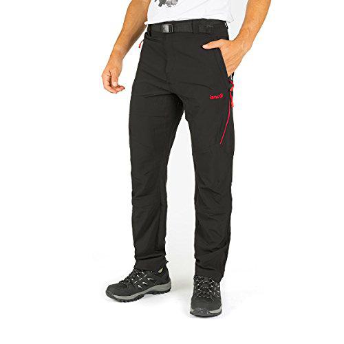 Izas Kano Pantalones Trekking, Hombre, Negro/Rojo, XL