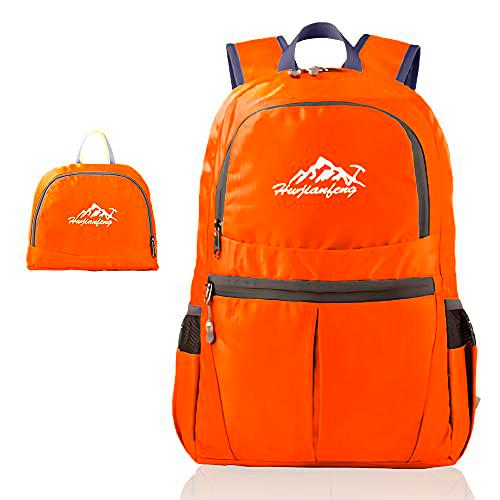 INTIRILIFE Mochila Plegable Ultraligera en Naranja