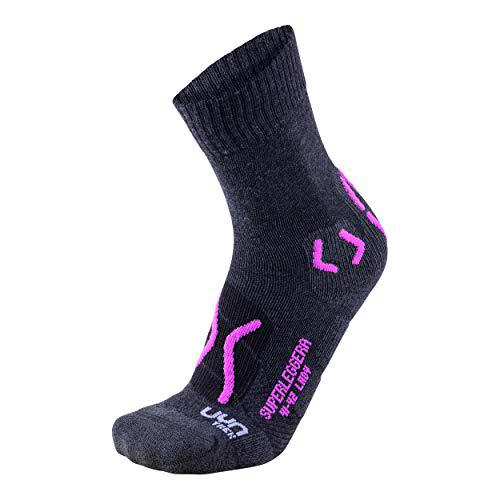 UYN Trekking SUPERLEGGERA Calcetines, Mujer, Antracita/Morado, 42