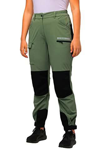 Ulla Popken Hyprar-Pantalones de Trekking híbridos con Reflector de Velcro