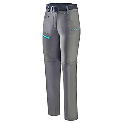 Black Crevice Pantalones de Trekking con Cremallera para Mujer Senderismo