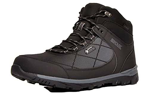 Regatta Highton Str Mid, Walking Shoe Hombre, Black/Ash, 45 EU