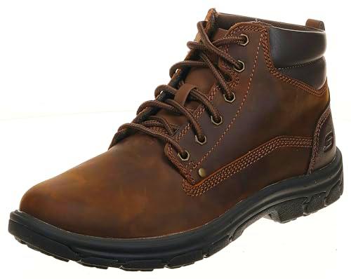 Skechers SEGMENT GARNET, Botas Chukka para Hombre, Dark Brown Leather, 41 EU