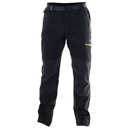 SPHERE-PRO Hombre Pantalón Trekking, Negro/Antracita/Lima, 38