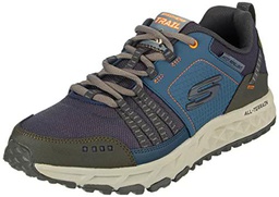 Skechers ESCAPE PLAN, Zapatillas para Hombre, Blue (Navy/Orange), 42 EU