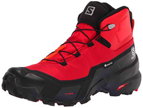 SALOMON Cross Hike Mid GTX, Senderismo Hombre, Goji Berry Negro Rojo Naranja, 42 EU