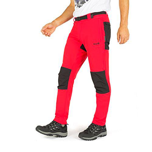 Izas London Pantalones Trekking, Hombre, Rojo/Negro, S