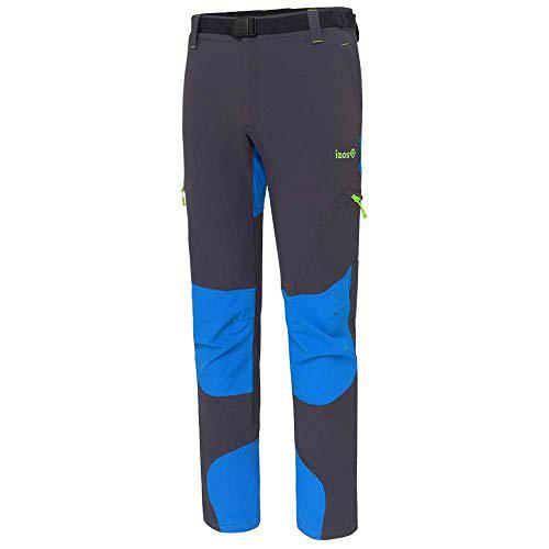 Izas Esben Pantalones Trekking, Hombre, Gris Oscuro/Azul Cyan/Verde Claro, S