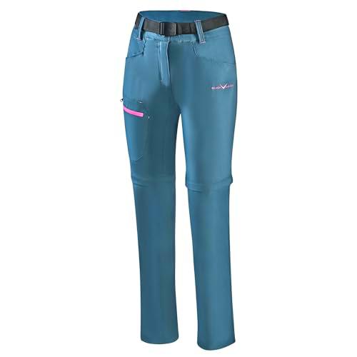 Black Crevice Pantalones de Trekking con Cremallera para Mujer Senderismo