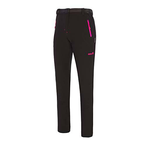 Izas Einar Pantalones Trekking, Mujer, Negro/Negro/Fuxia, L