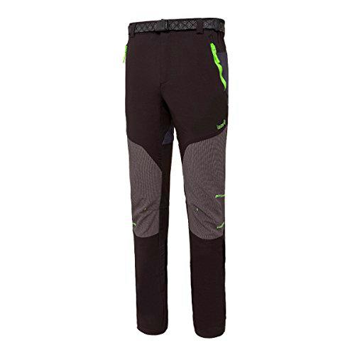 Izas Elin Pantalones Trekking, Hombre, Negro/Gris Oscuro/Lima, S