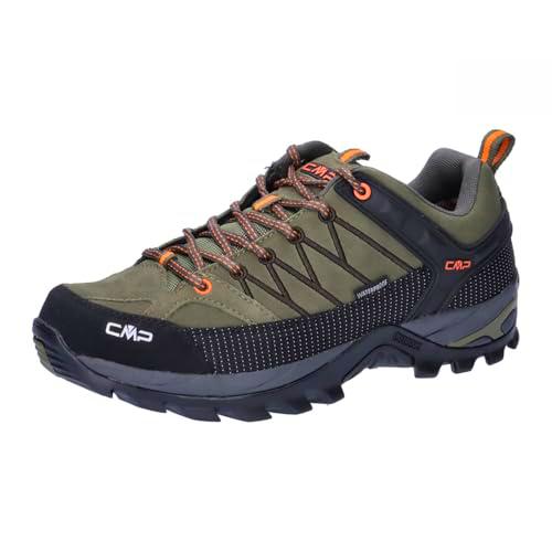 CMP Rigel Low Trekking Shoes Wp, Zapatos Hombre, Olive Flame, 44 EU