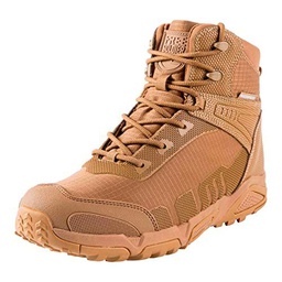 FREE SOLDIER Botas de Escalada Impermeable Tacticas Hombre Botas Militares Transpirables Botas de Seguridad Hombre Trabajo Ligeros Zapatos de Montaña Trekking(Marrón-Impermeable,42EU)