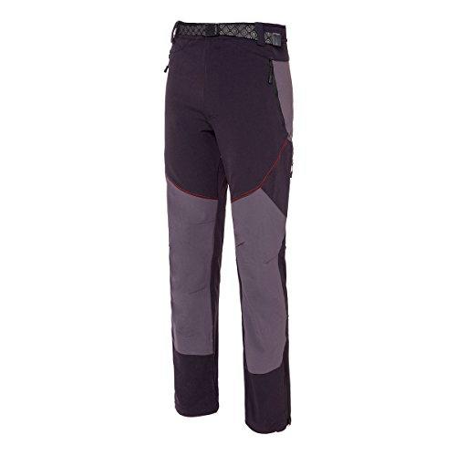 Izas Ultar Pantalones Trekking, Hombre, Negro/Gris Oscuro/Rojo, XL